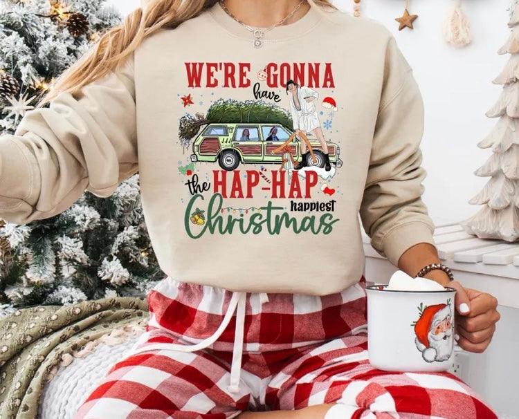 Hap Hap Happiest Christmas Graphic Sweatshirt