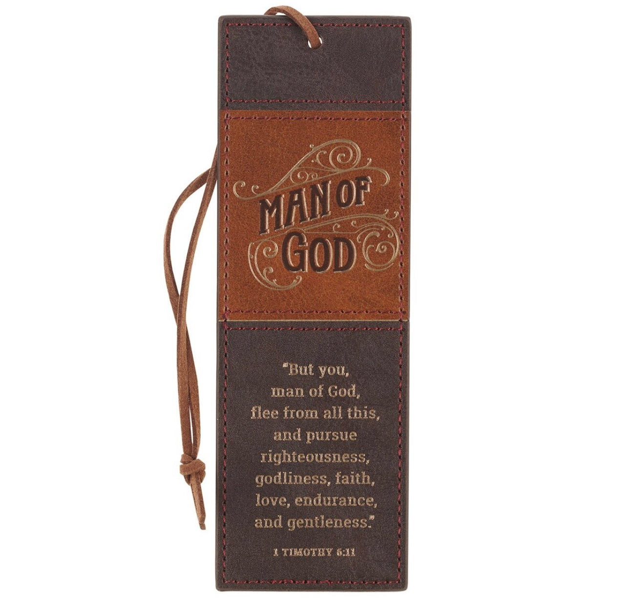 Man Of God Faux Leather Bookmark