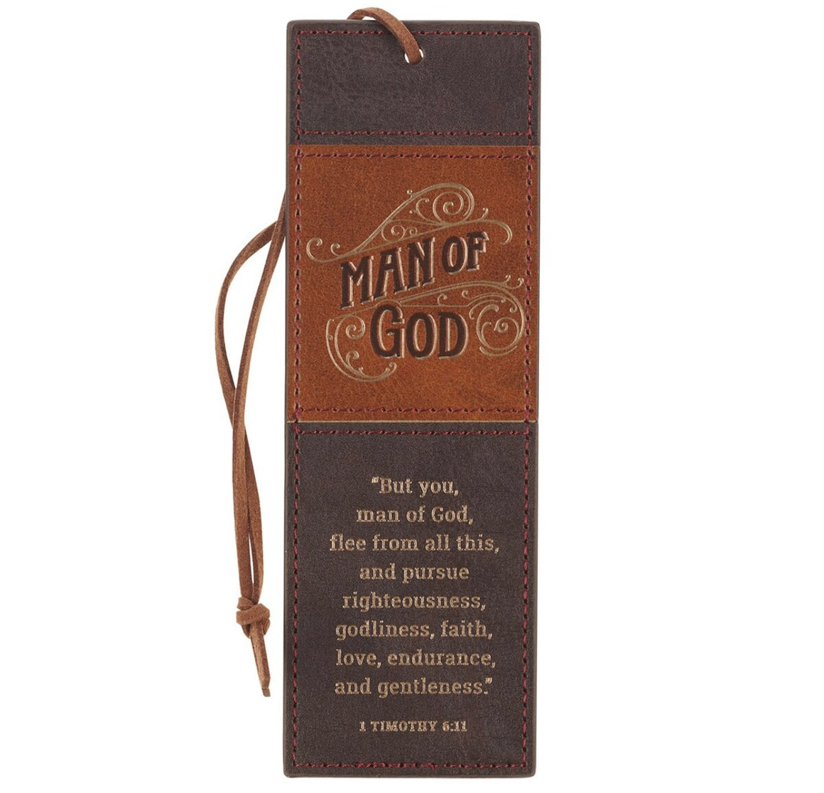 Man Of God Faux Leather Bookmark