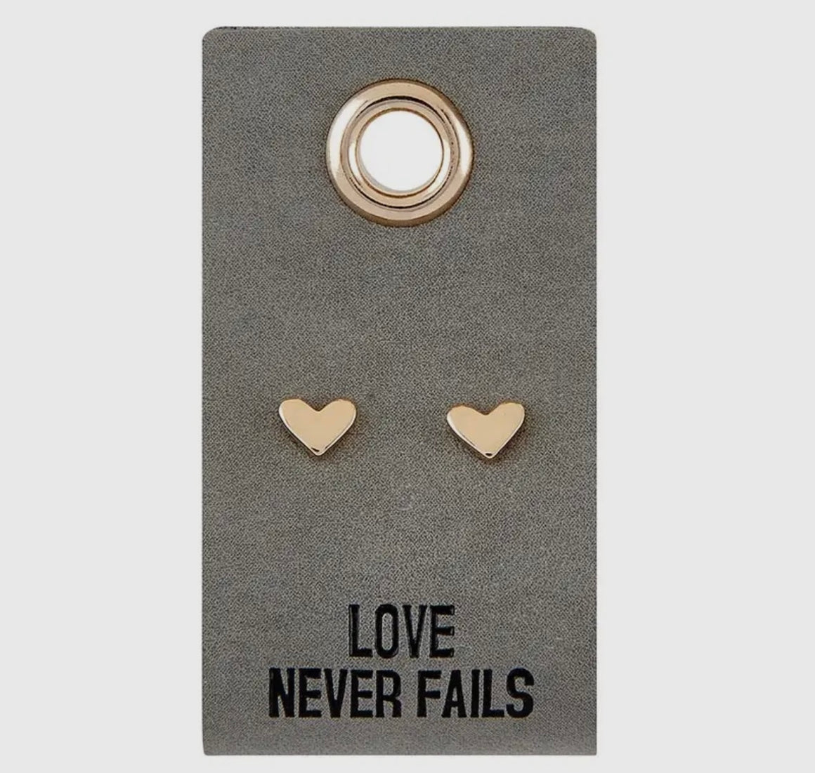 Love Never Fails Heart Earrings