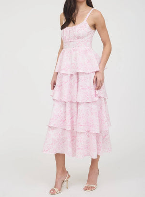 Alba Tiered Pink Dress