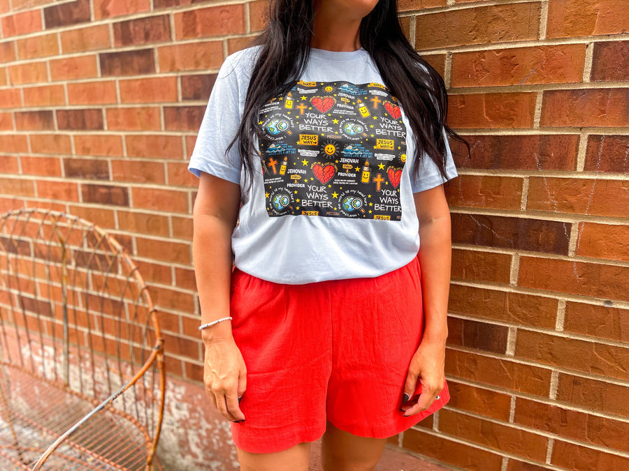 Your Ways Better Print Sky Blue Graphic Tee Adult & Youth