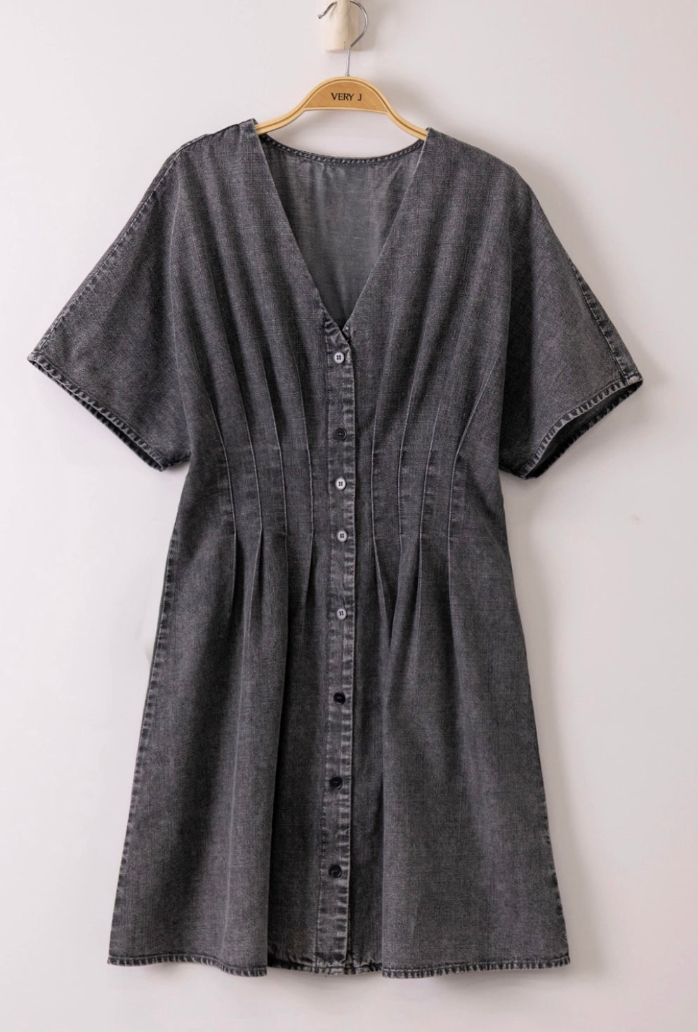 Pebby Black Chambray Dress