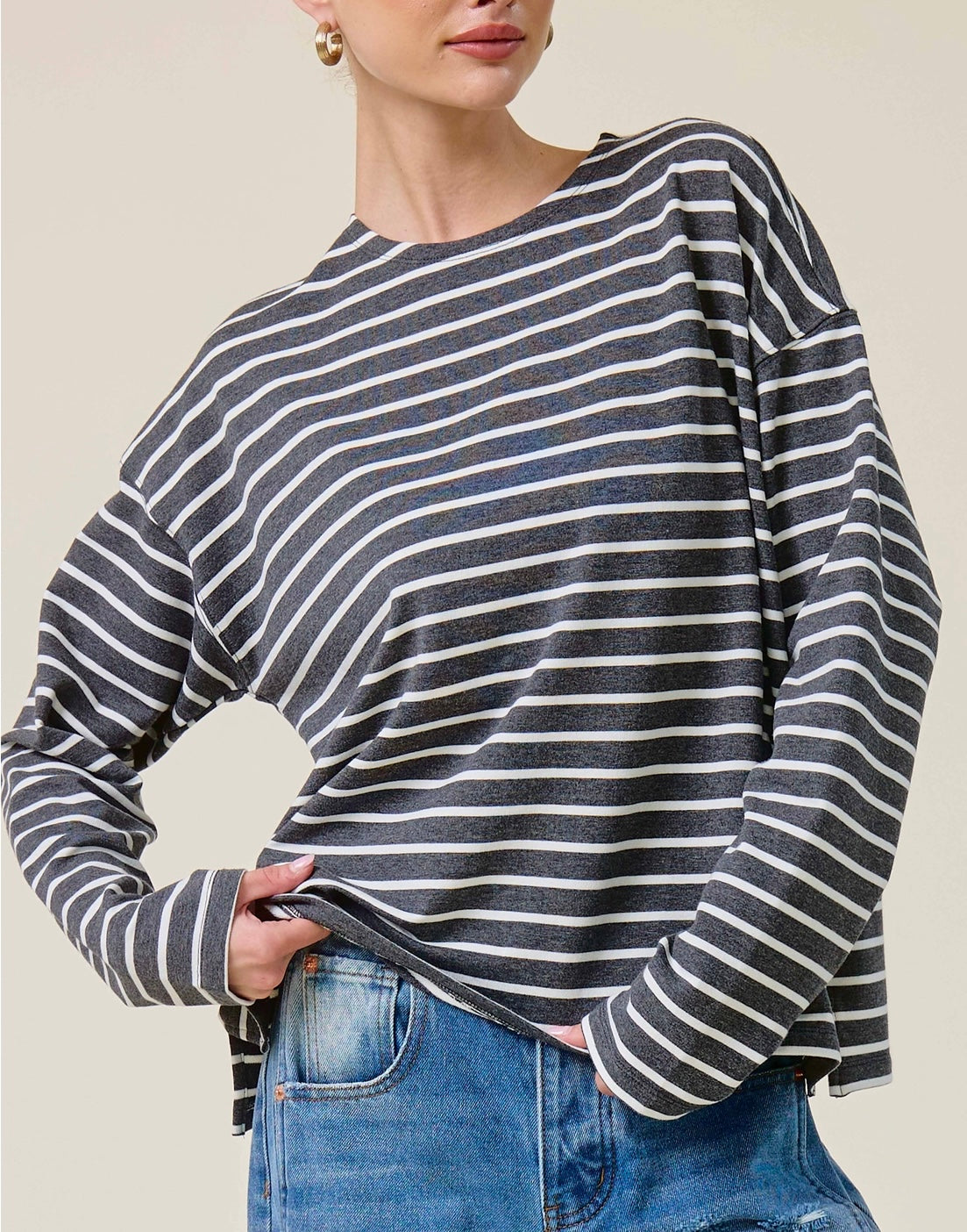 Mia Stripe Smoke Top