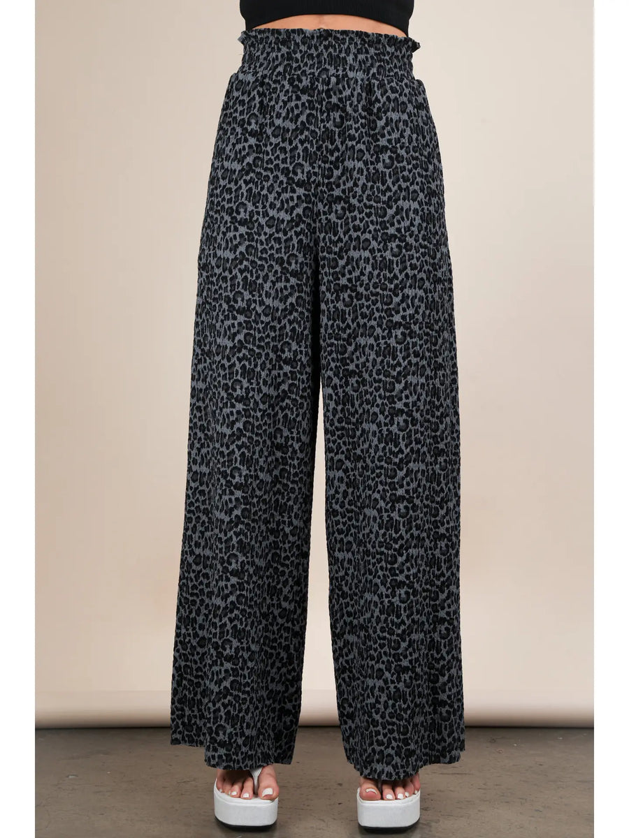 Penny Leopard Print Wide Leg Pant