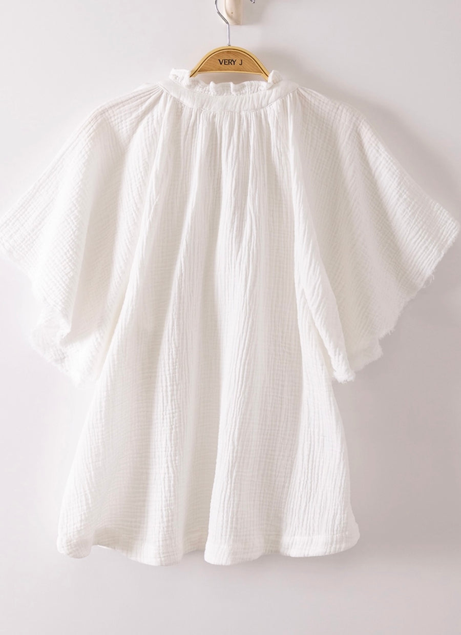Carry On Mineral Wash Blouse Top (2 Colors)