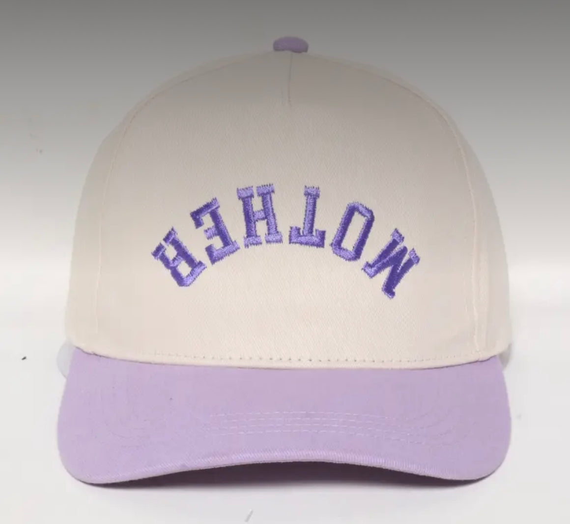 Mother Embroidered Two Tone Purple Hat