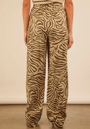 Luna Animal Print Wide Leg Pant