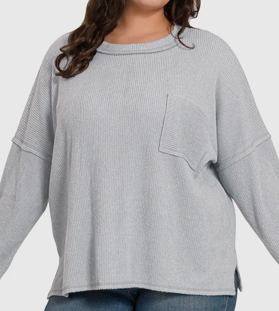 PBF Brushed Fleece Sleet Top Extended