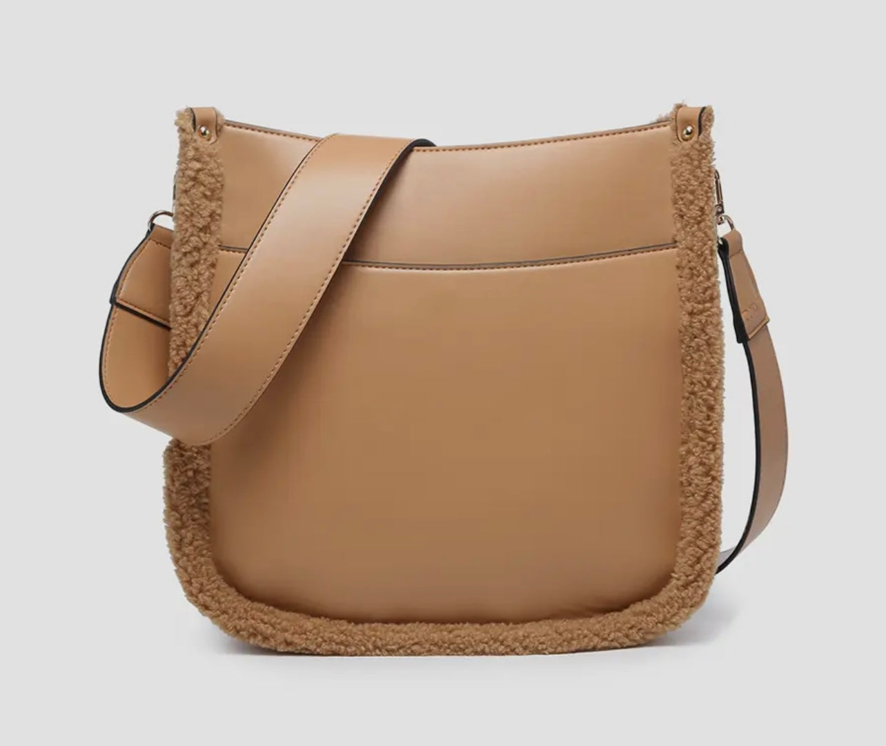 PBF Chloe Teddy Trim Tan Crossbody