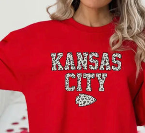 Kansa City Chiefs Leopard Graphic Sweatshirt