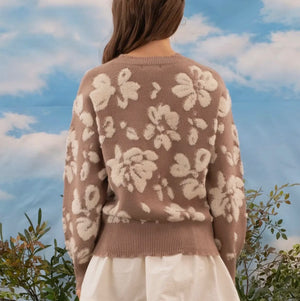 Bronson Floral Taupe Sweater