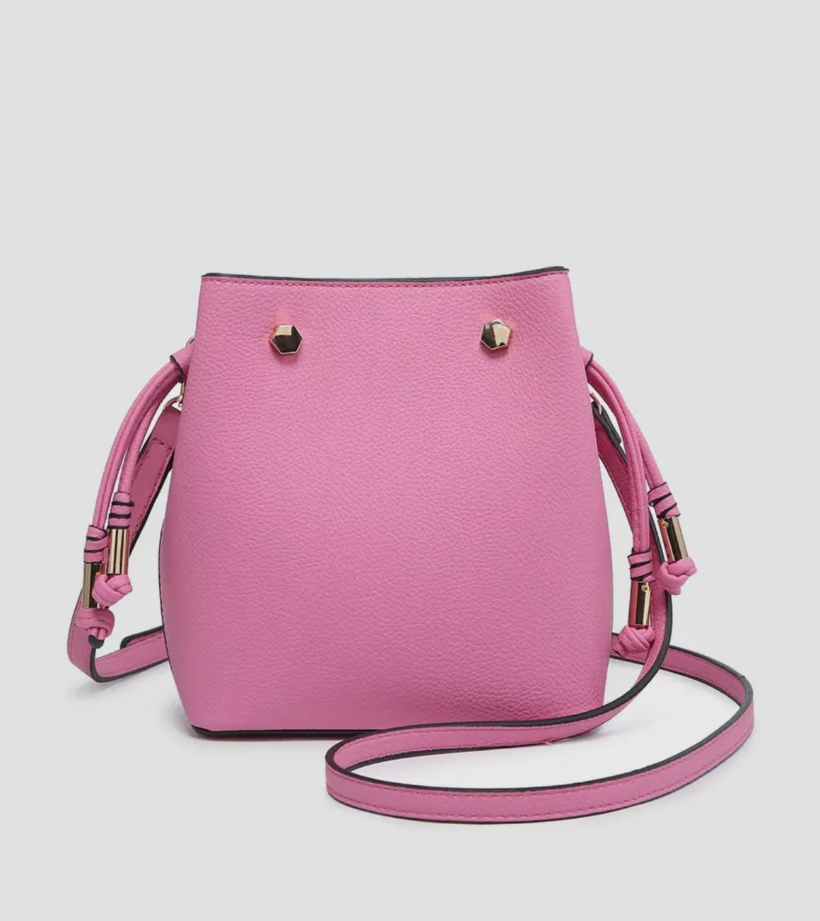 Rain Pink Vegan Leather Bucket Bag