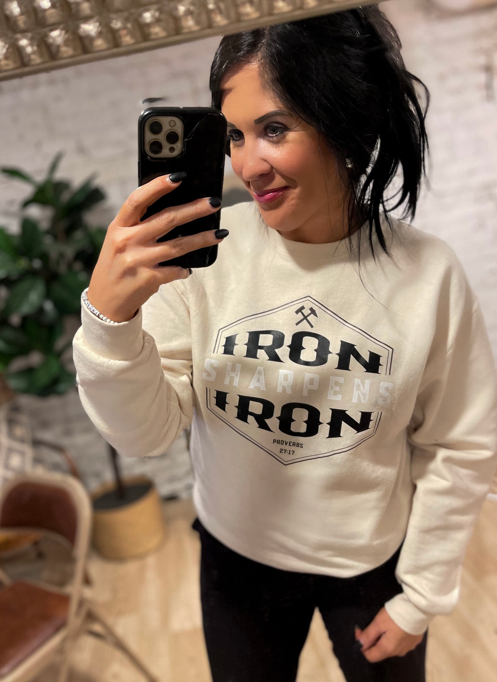 Iron Sharpens Iron Cream Crewneck