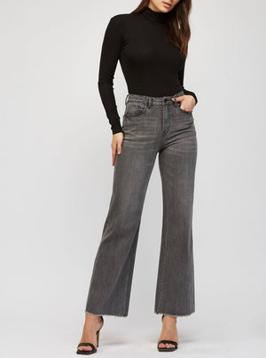 Super High Wide Leg Super Soft Grey Mica Jean