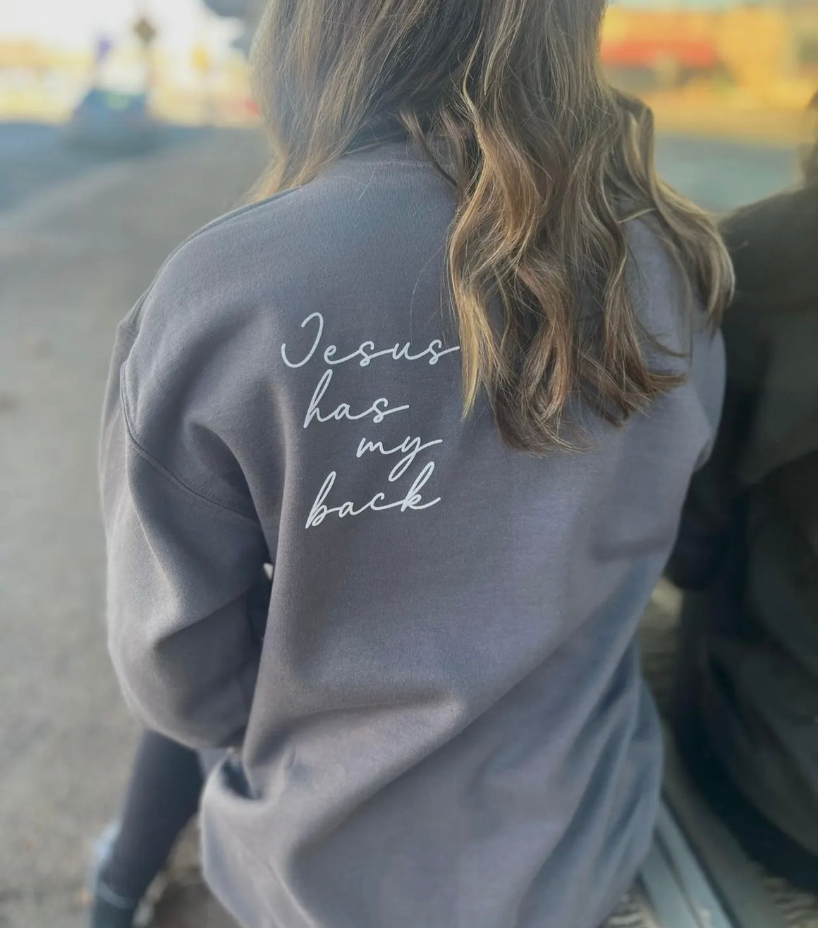 Jesus Has My Back Graphic Sweatshirt