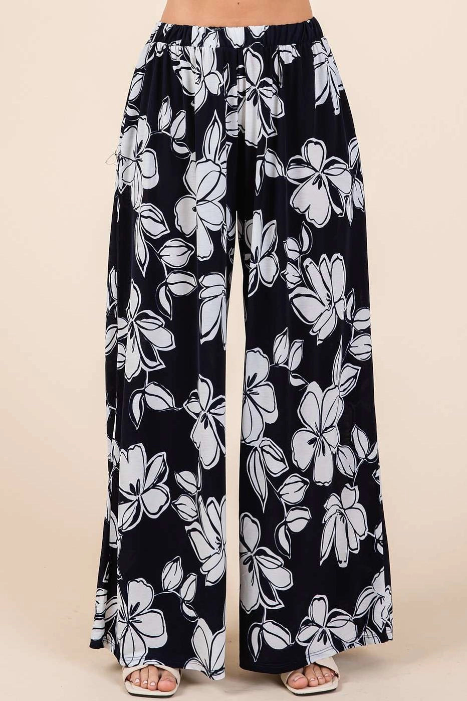 Lynston Floral Print Navy Pant