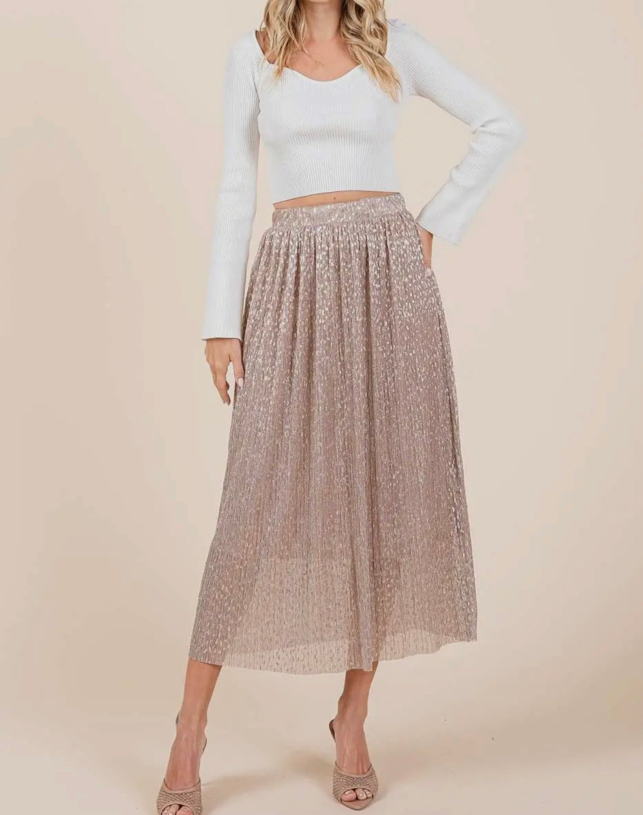 Poppy Metallic Glitter Skirt