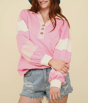 Laiken Pink Colorblock Top (Standard & Extended)