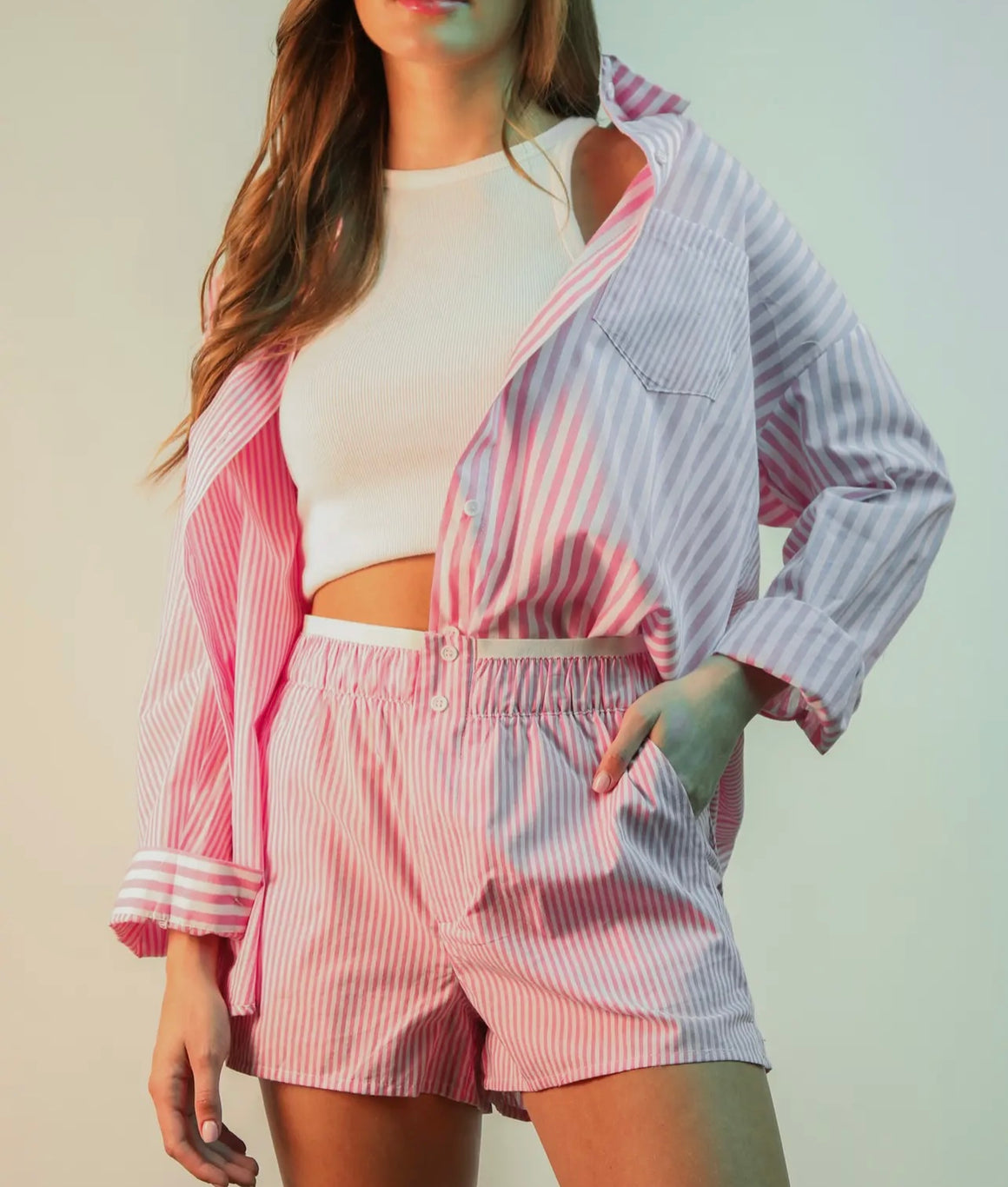 The Pink Stripe Set Top & Bottom