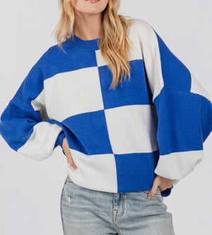 My Team By A Mill Game Day Checkered Sweater (4 Colors)