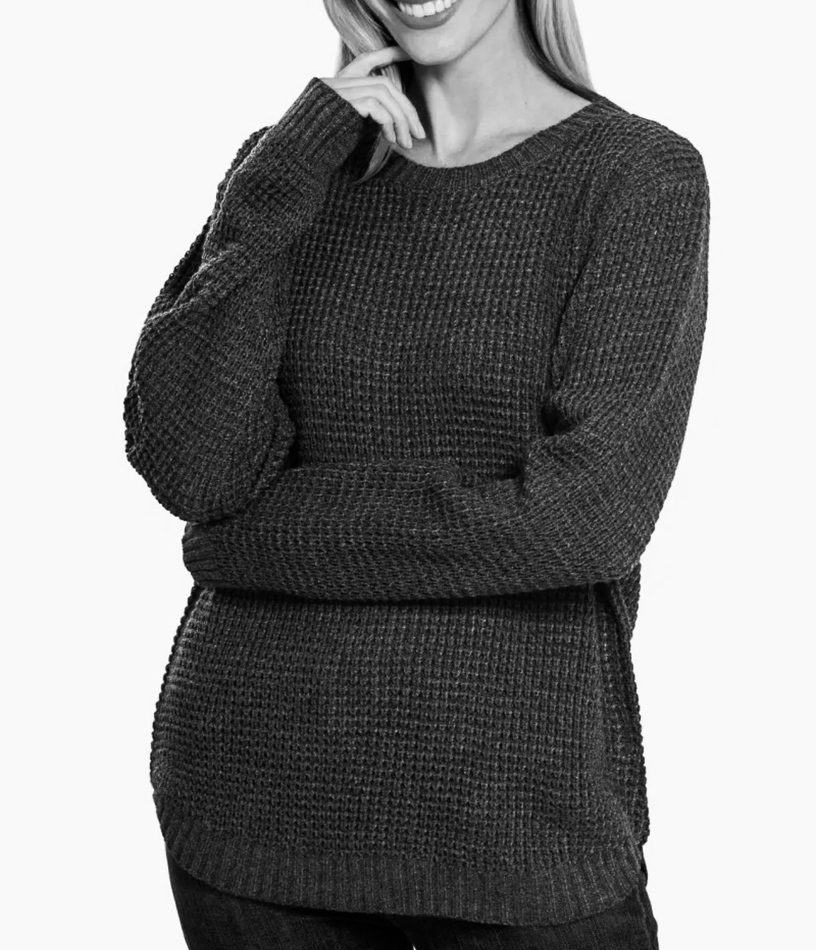 PBF Black Waffle Sweater