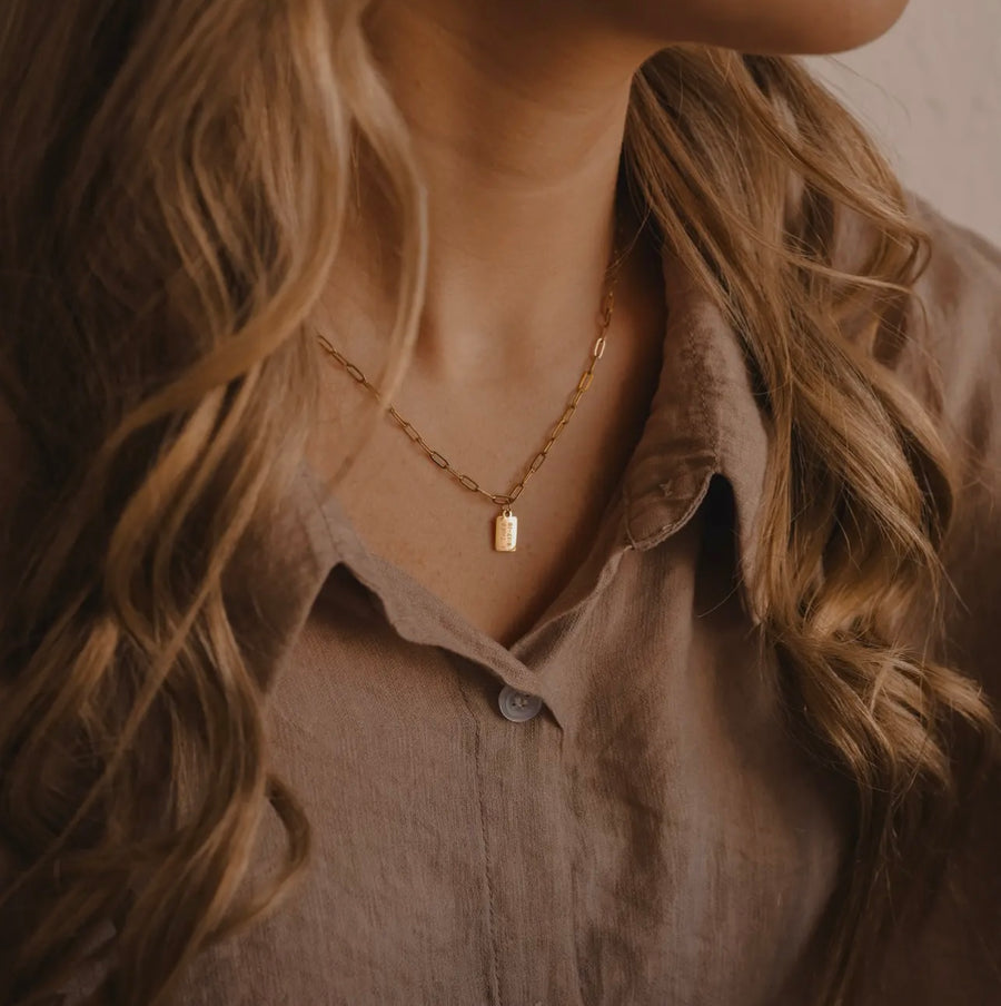 Pray Big Mini Tag Necklace