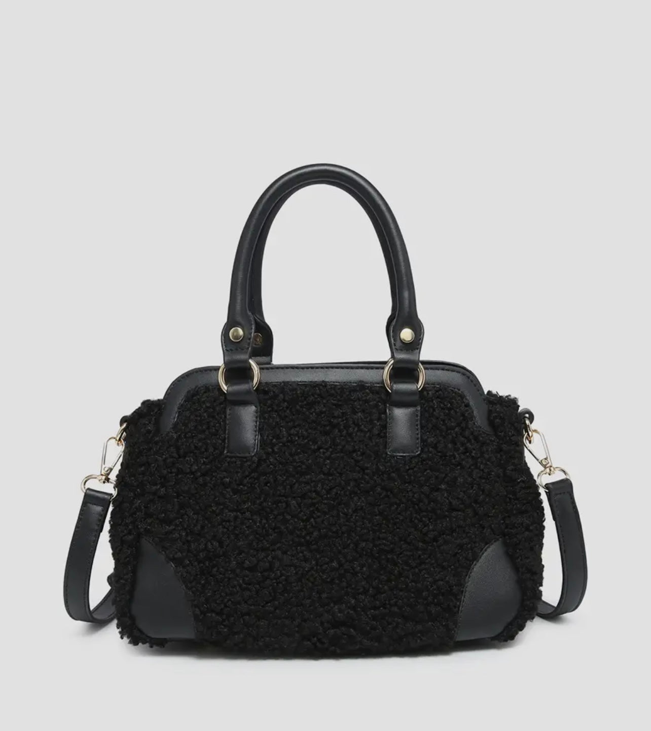 PBF Black Sherpa Satchel With Handles