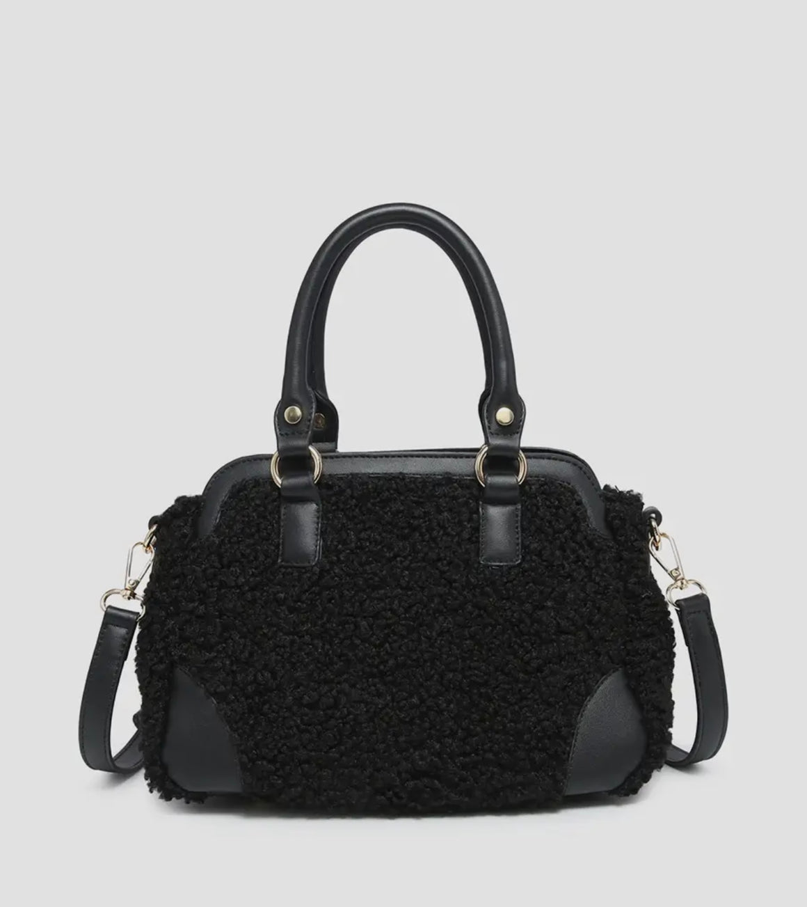 PBF Black Sherpa Satchel With Handles