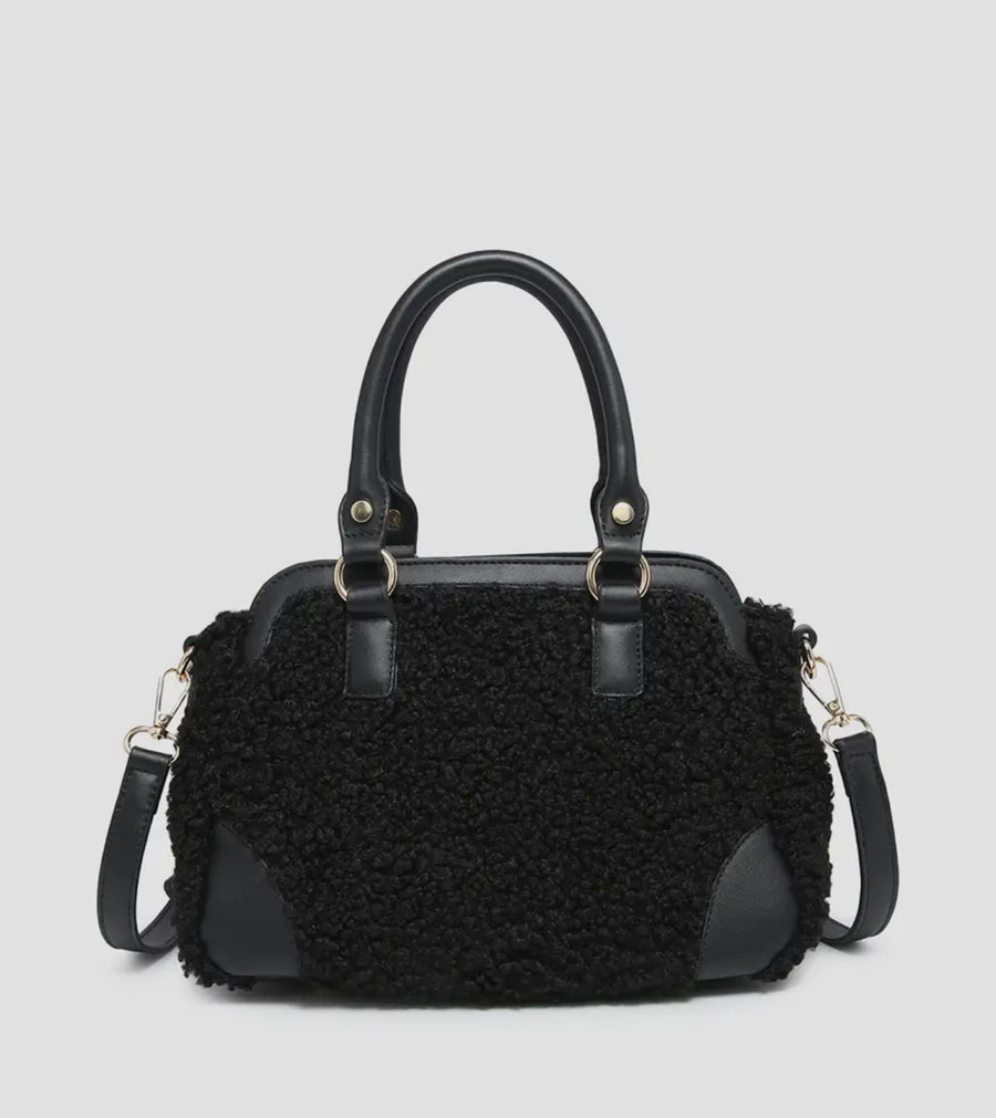 PBF Black Sherpa Satchel With Handles