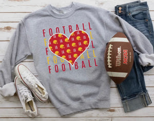 Iowa State Football Heart Graphic Sweatshirt