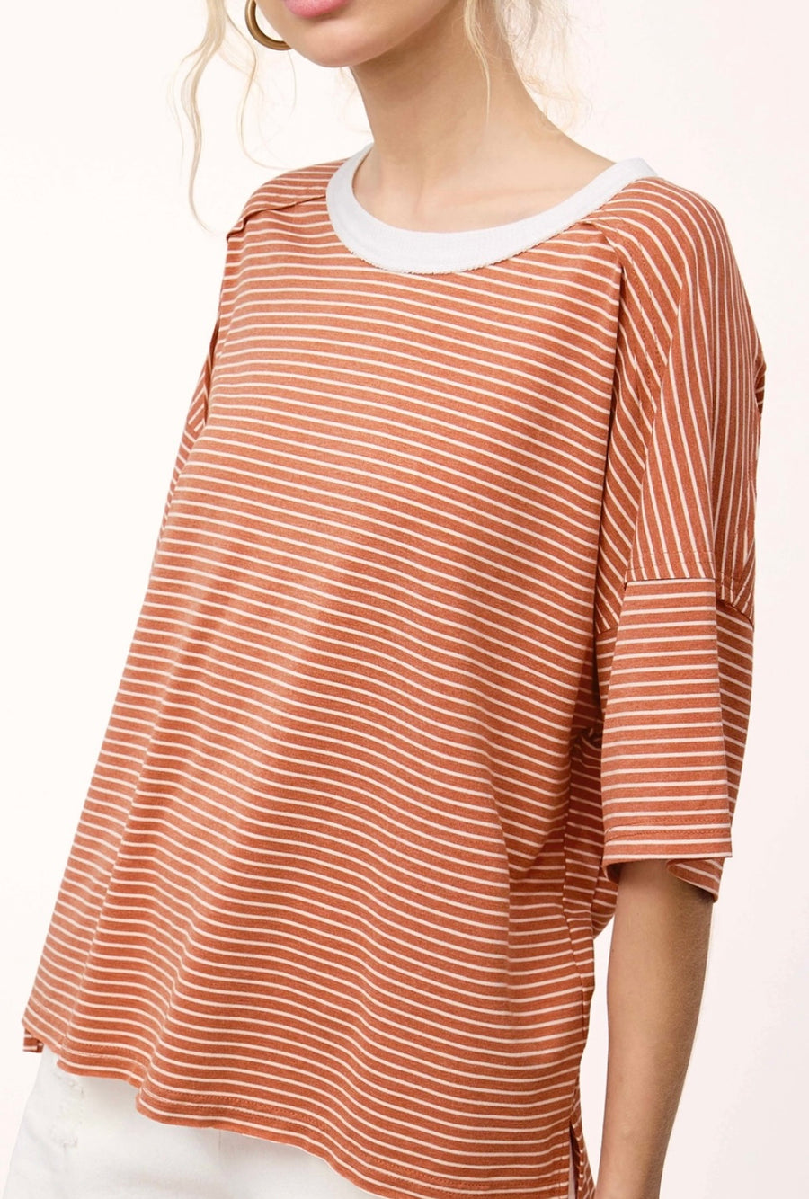 Mel Stripped Terricota Top