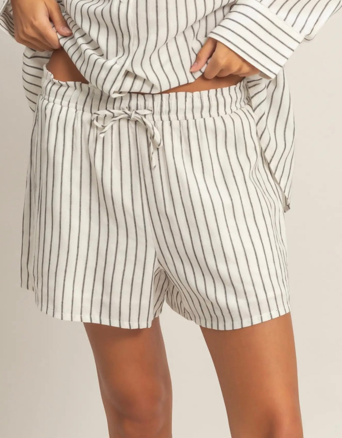 Sailing Striped Black Shorts
