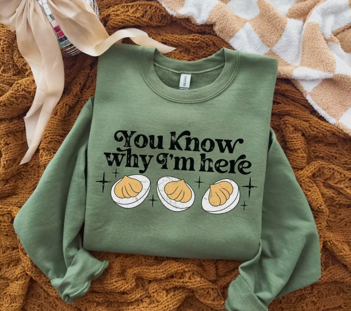 You Know Why I'm Here Crewneck Or Tee