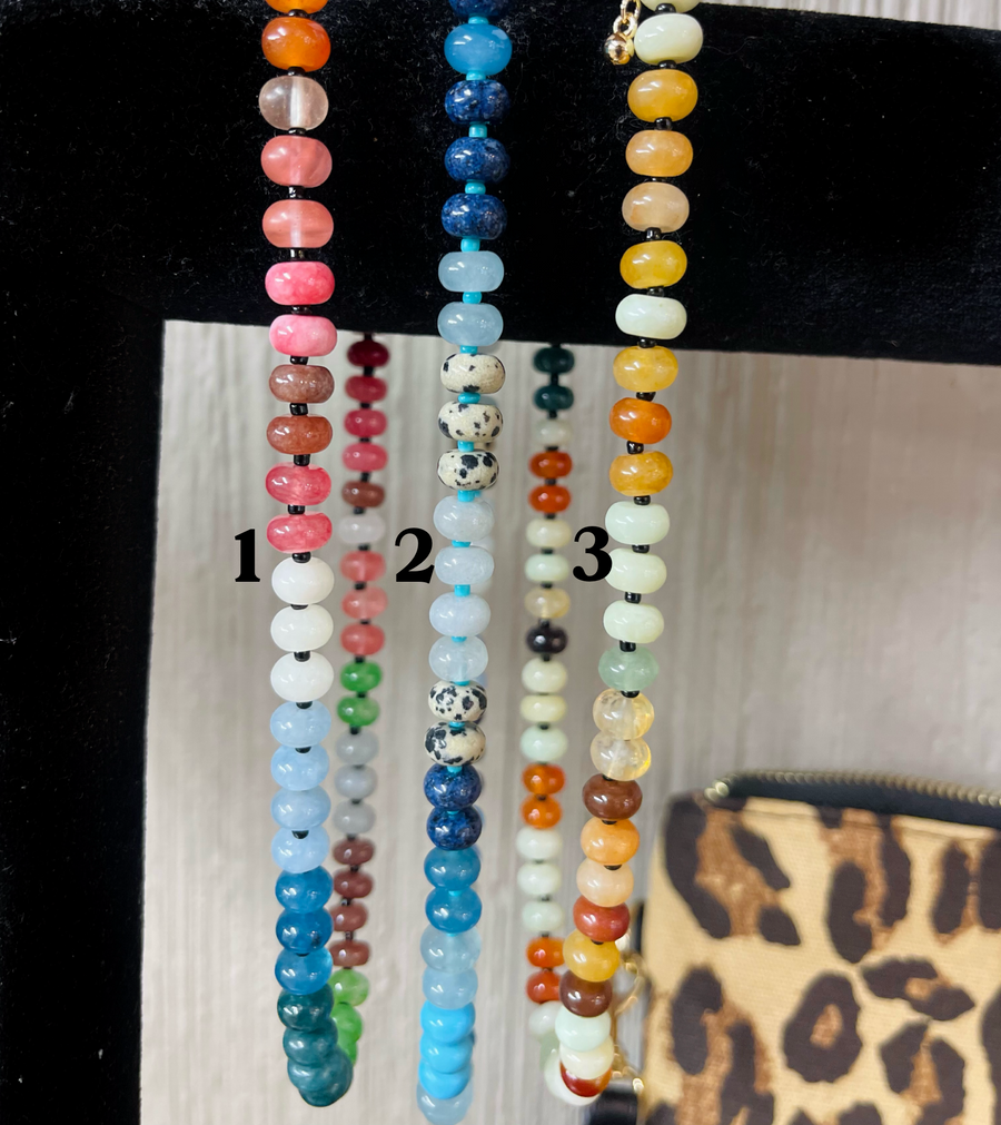Natural Babe Glass Beaded Color Trend Necklace (3 Colors)