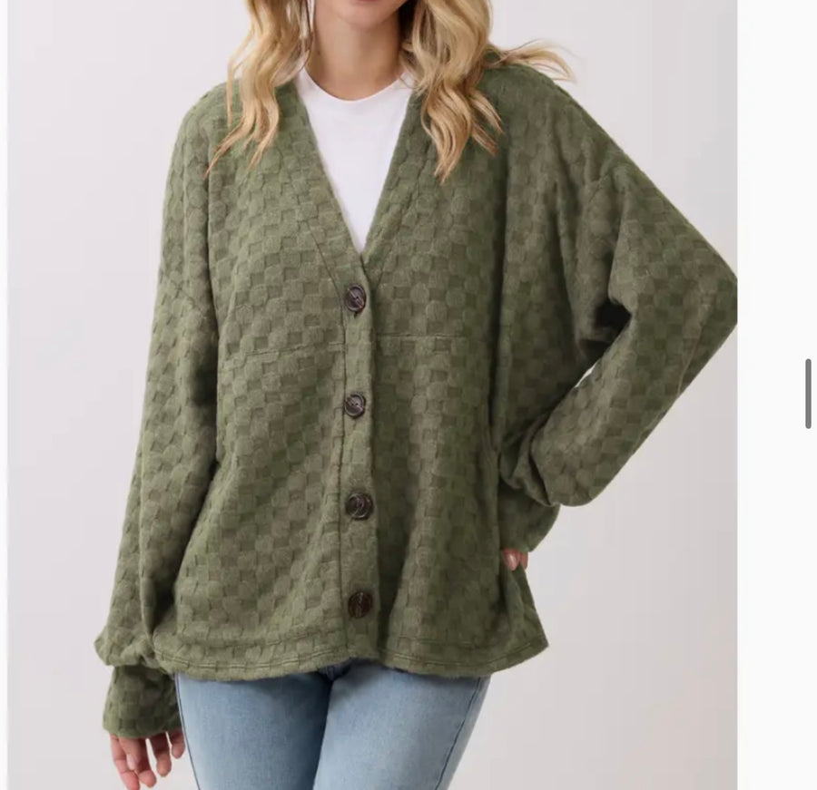 James Soft Olive Cardigan