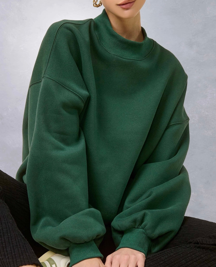 Marren Green Mock Neck Pullover