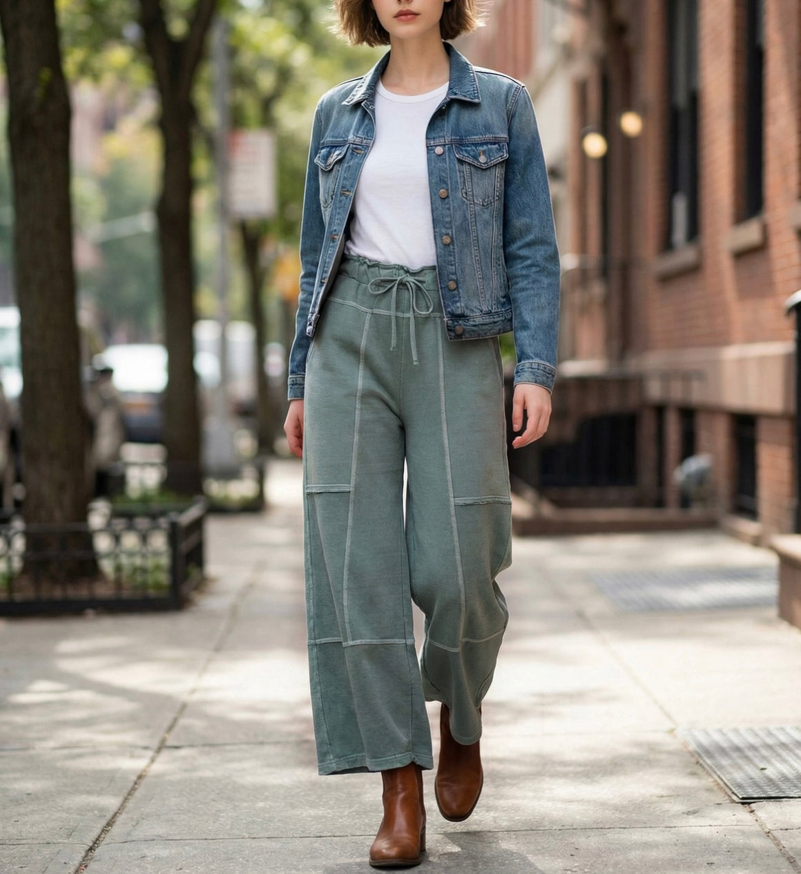 People French Terry Washed Wide Leg Pant (7 Colors)