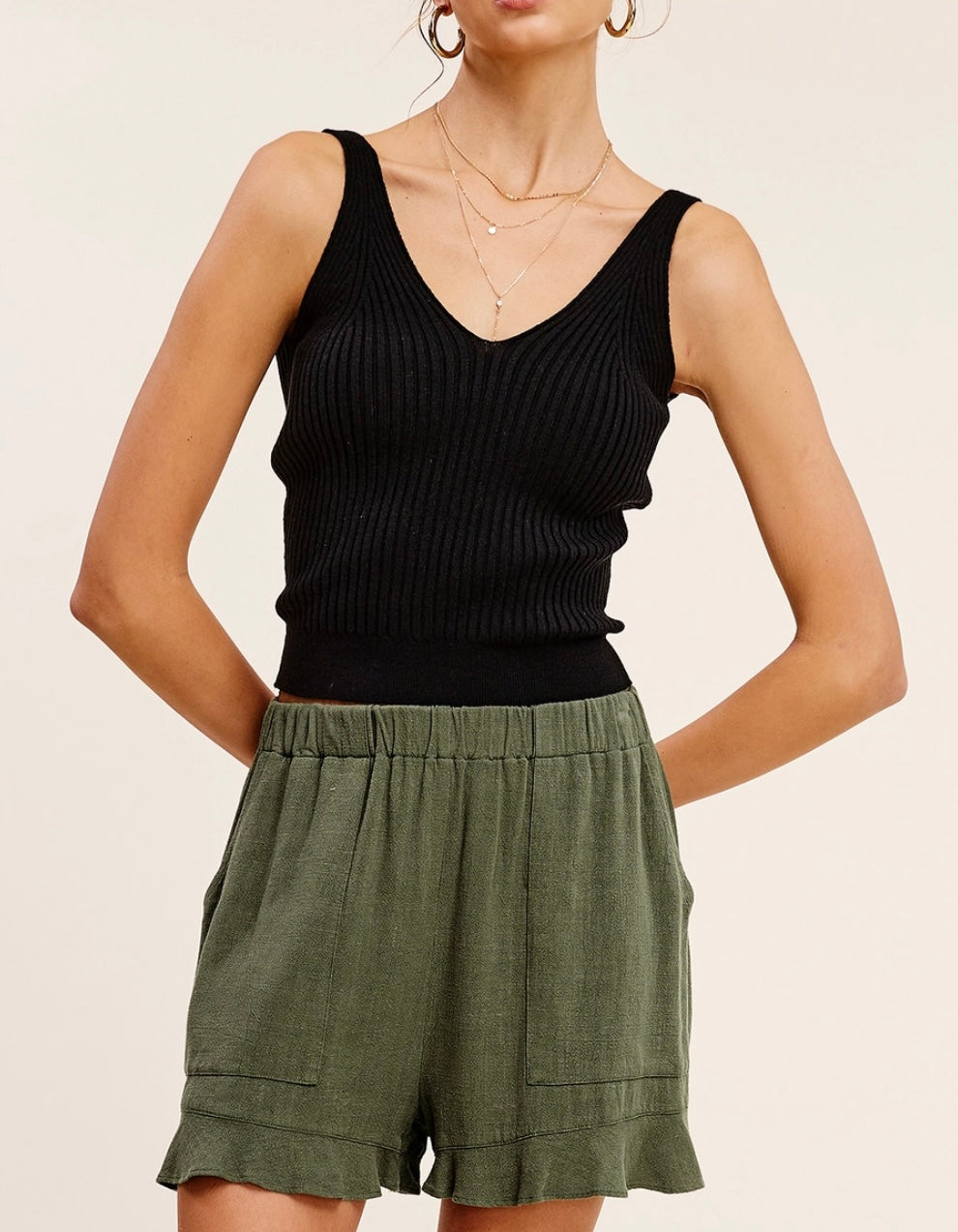 Olivia Olive Flair Cute Short