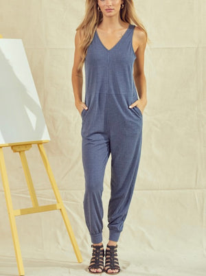 Erin Ribbed Knit Jogger Jumpsuit