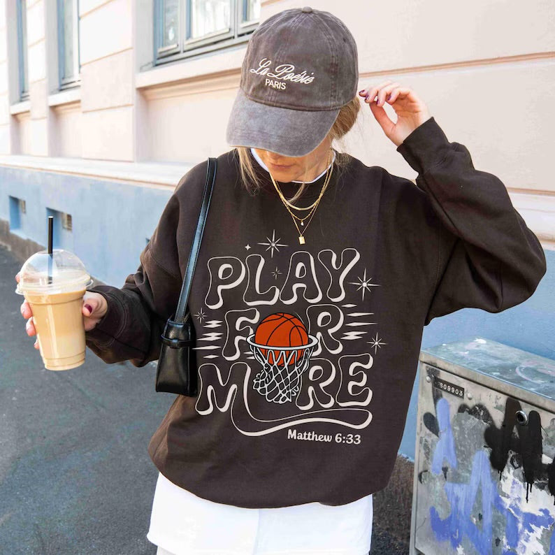 Play For More Basketball Crewneck
