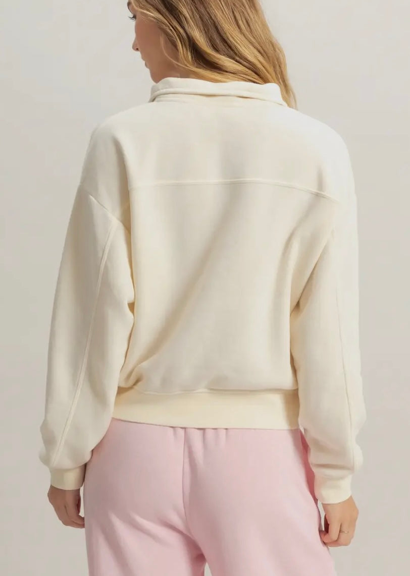 Wild Heart Cream Half Zip Top