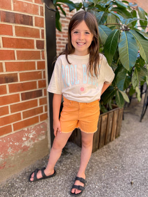 Summer Fun Fray Tangerine Shorts
