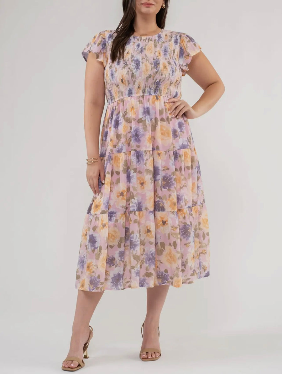 Benny Floral Smocked Dress (Extended Size)