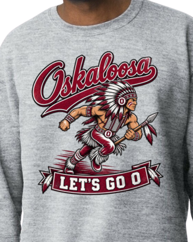 Oskaloosa Vintage School Spirit Crewneck Or Tee