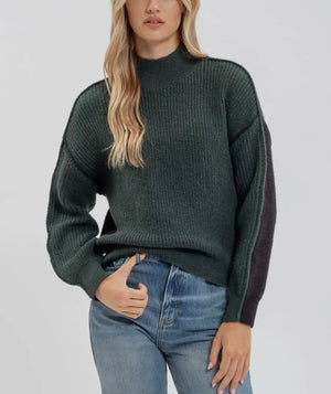 Hale Exposed Seam Green Sweater