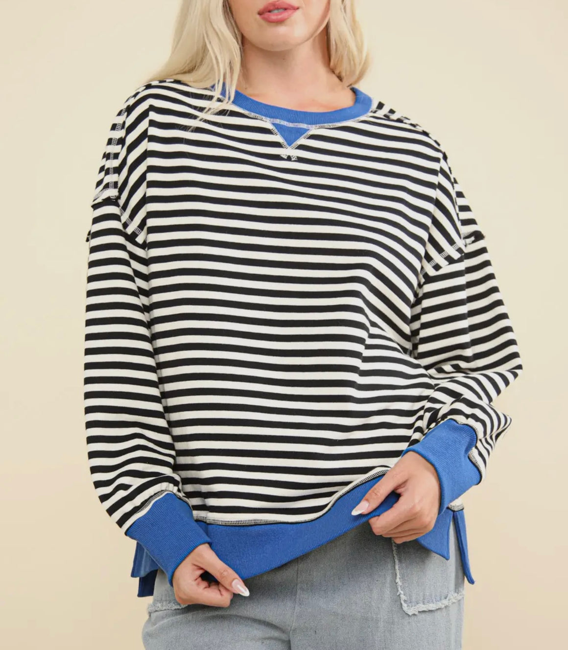 Claire Stripe Top Blue