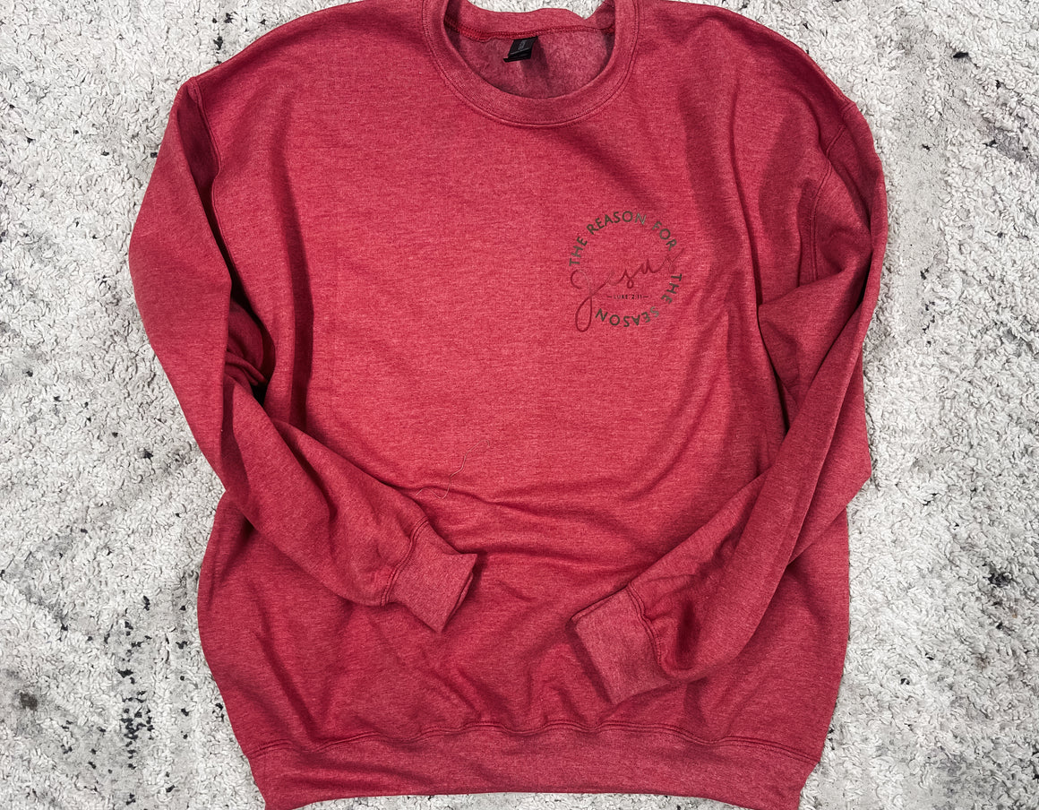 The Reason For The Season Red Graphic Sweatshirt