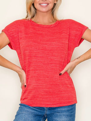 Crew Textured Red Top