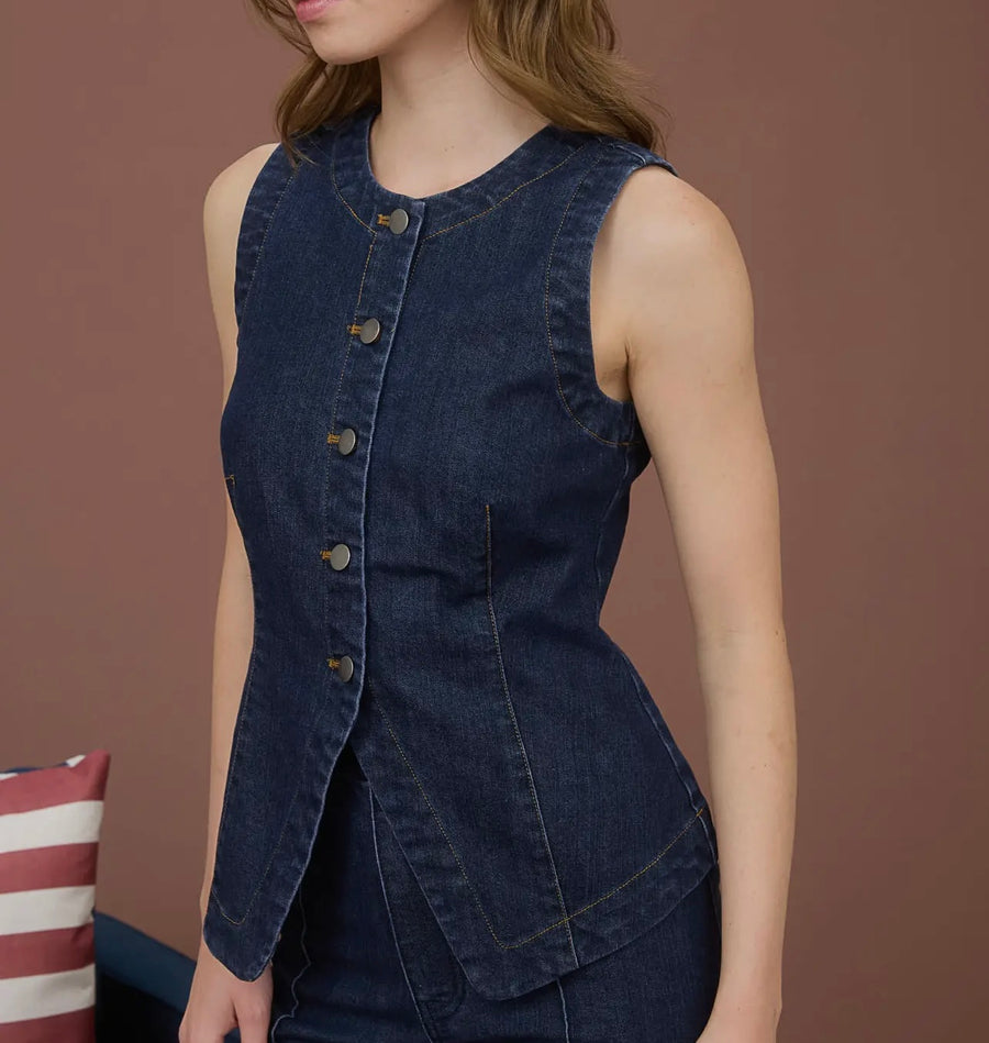 Made For More Button Down Denim Vest